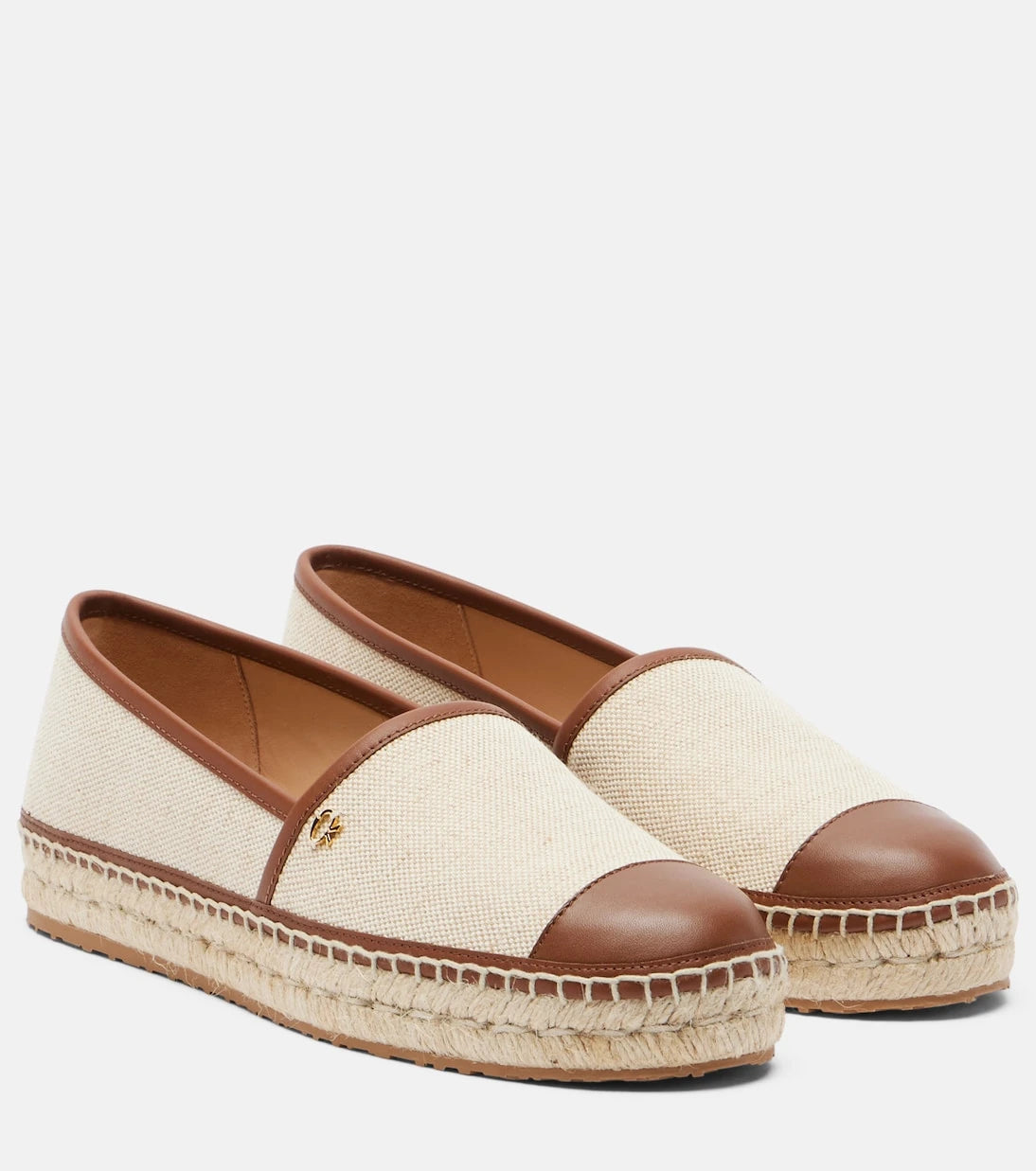 Gianvito Rossi - Leather-trimmed canvas espadrilles