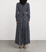 Silk Marigold Midi Dress BHEMIA SPT DEEP NAVY