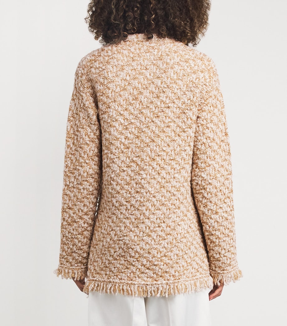 Fabiana Filippi Beige Sequin Tweed Jacket
