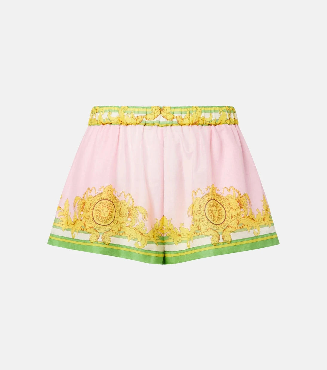 Versace - Printed cotton and silk voile shorts