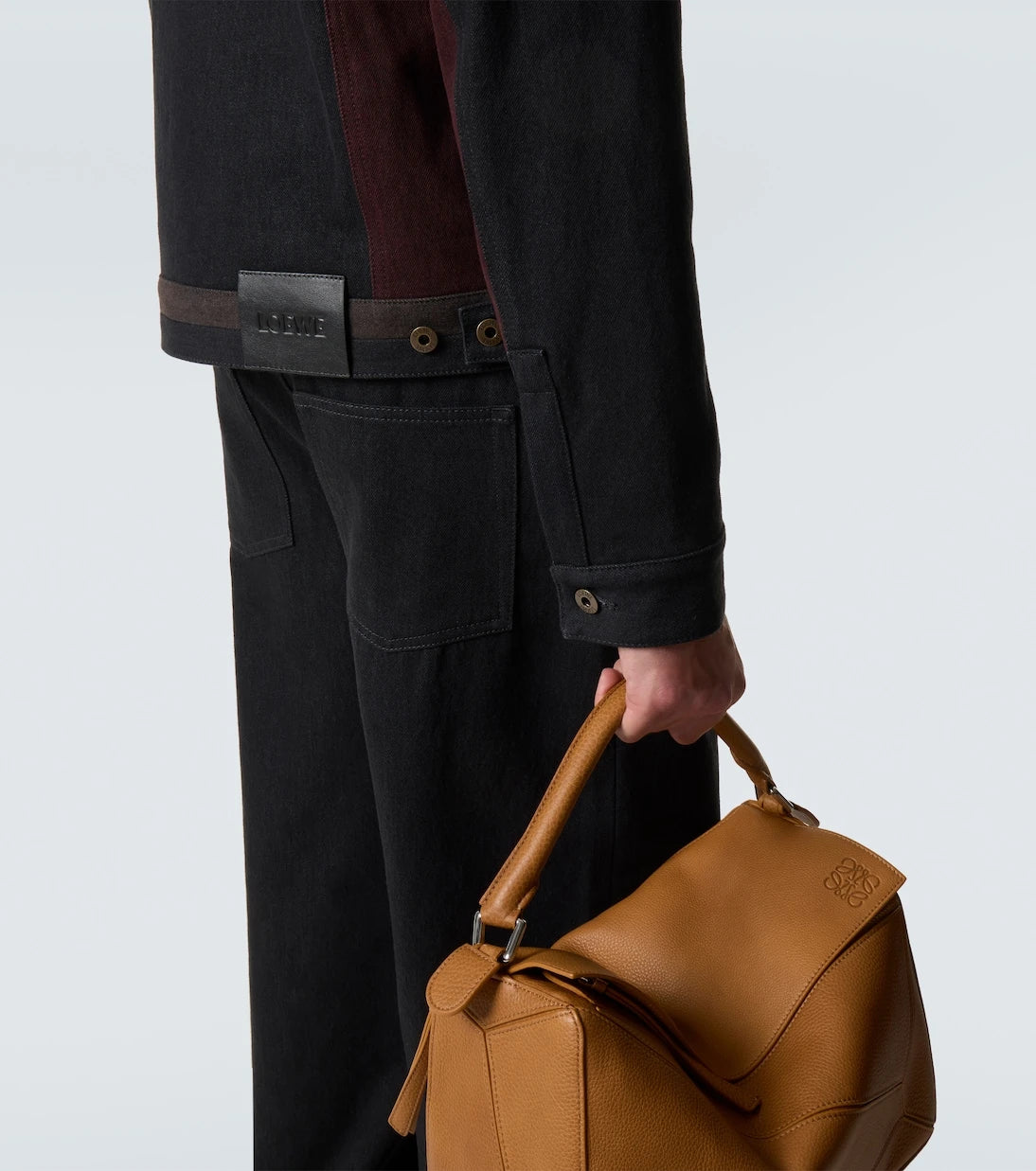 Loewe - Shearling-trimmed denim blouson jacket