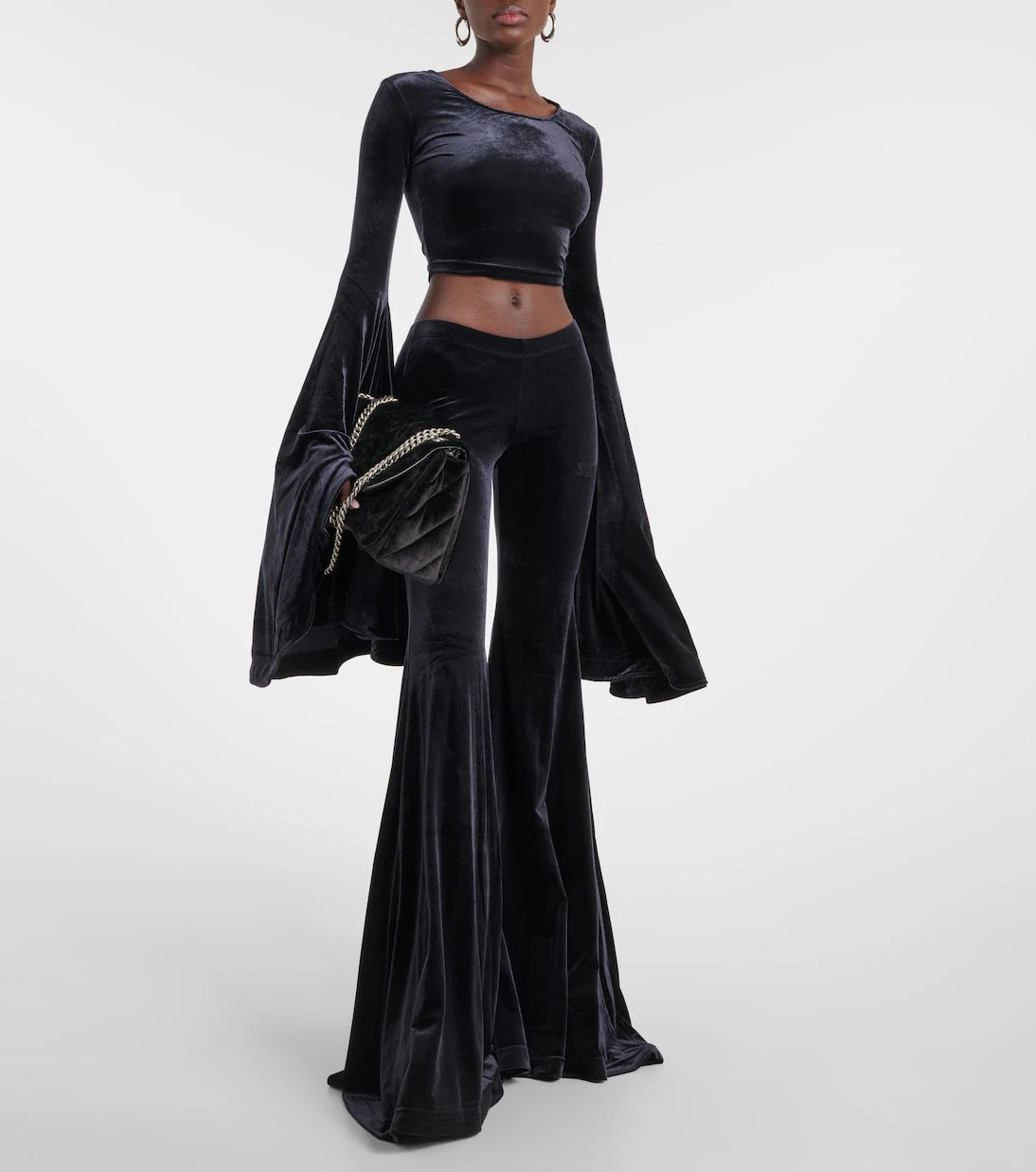 Vetements - Velvet crop top
