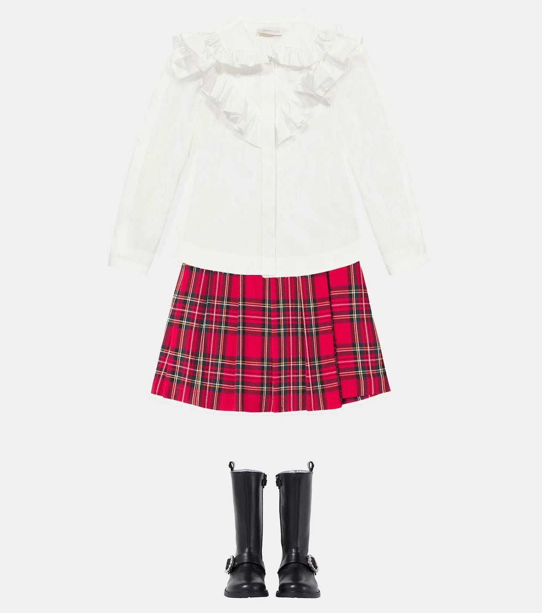 Monnalisa - Pleated plaid skort