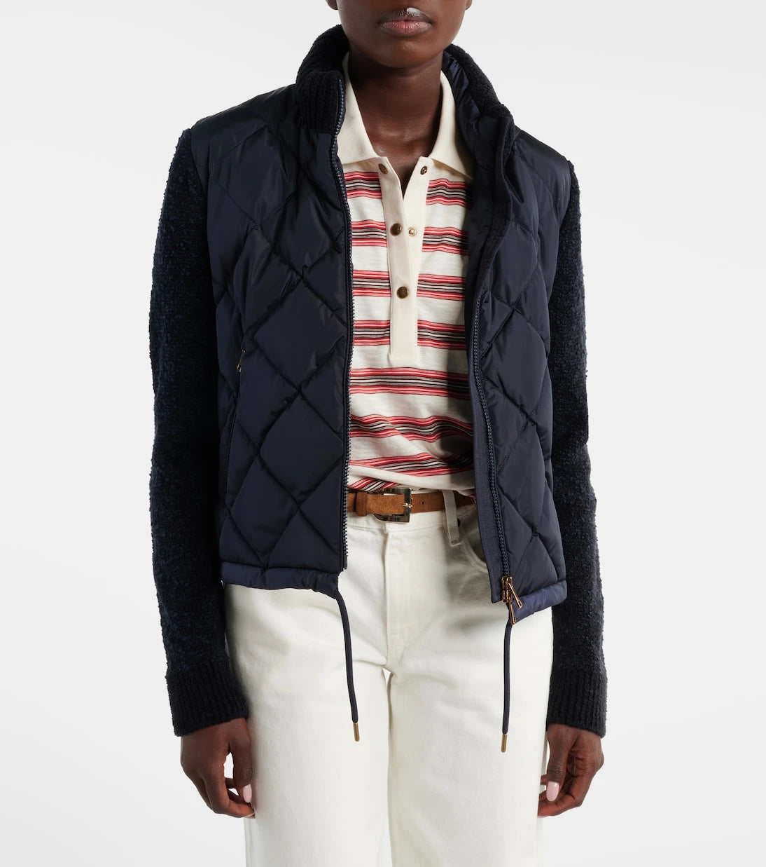 Moncler - Down-paneled cotton-blend cardigan