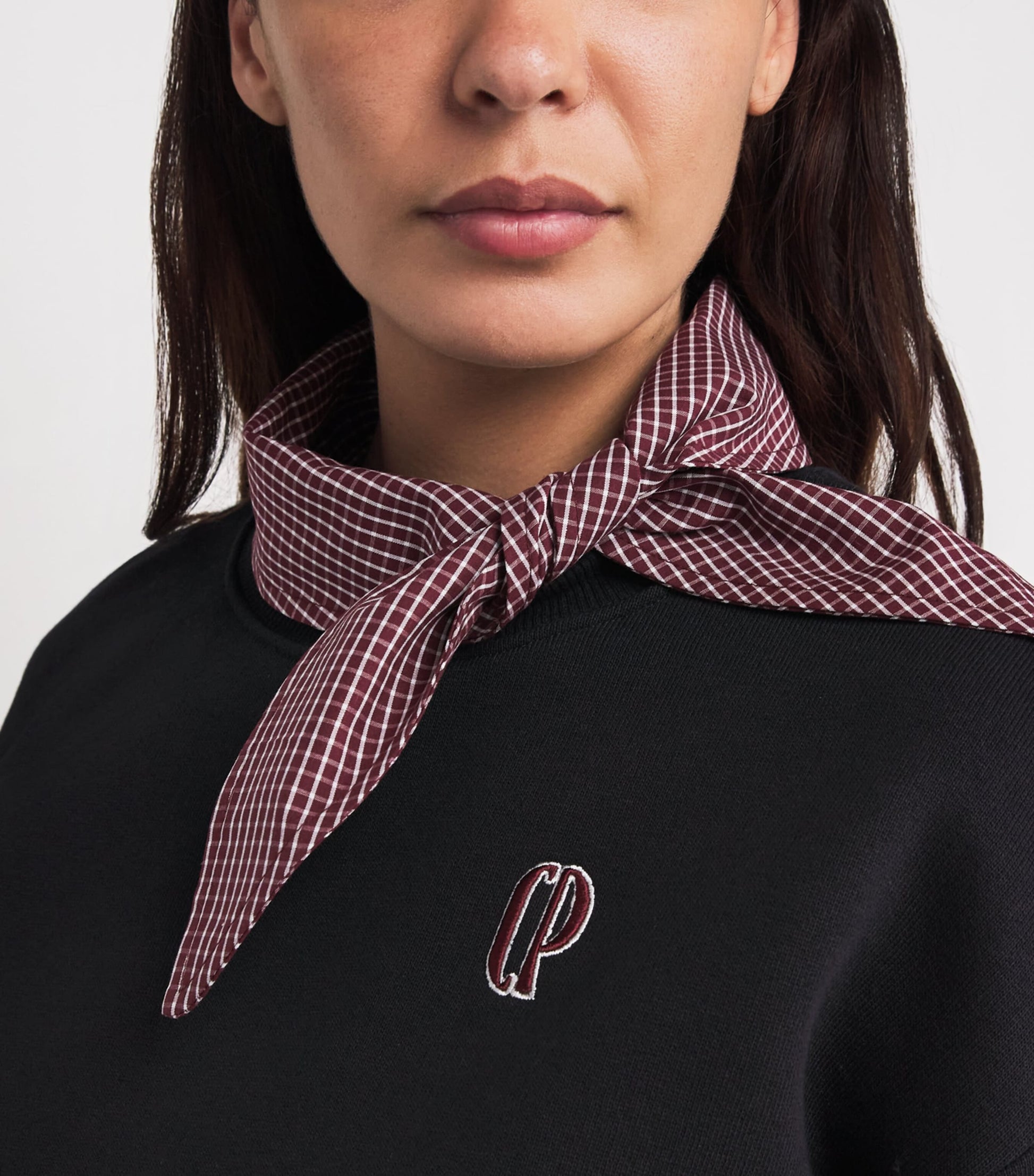 Claudie Pierlot Blue Tie-Neck Logo Sweatshirt