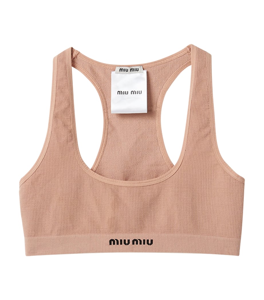 Miu Miu Nude Seamless Racerback Crop Top