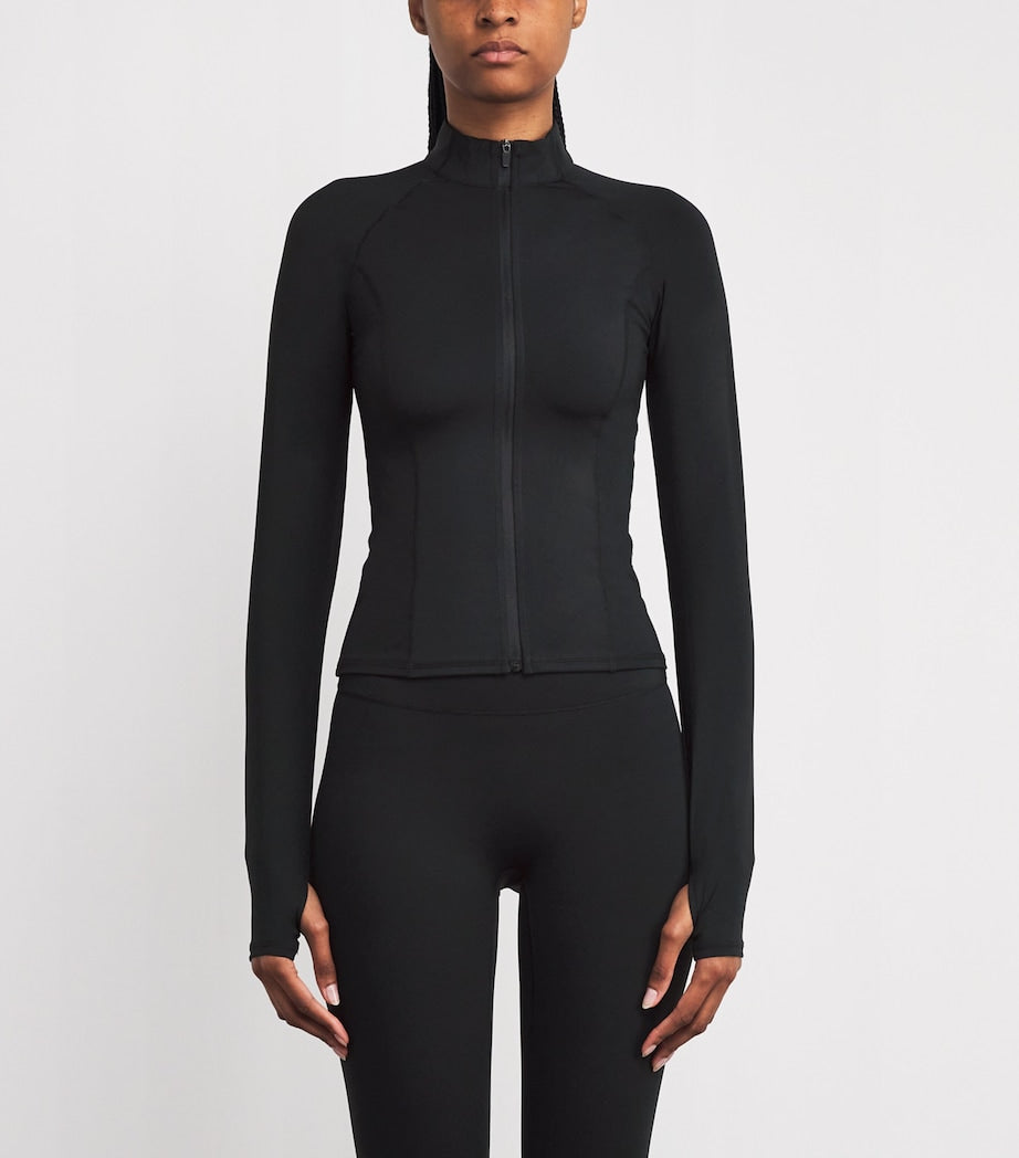Adanola Black Long-Sleeve Zip-Up Ultimate Top