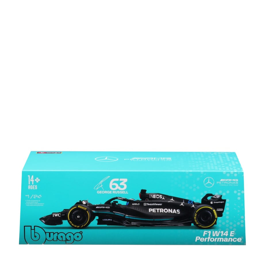 Bburago F1 Mercedes-AMG PETRONAS W14 #63 George Russell W/Helmet 2023 1:24 Model