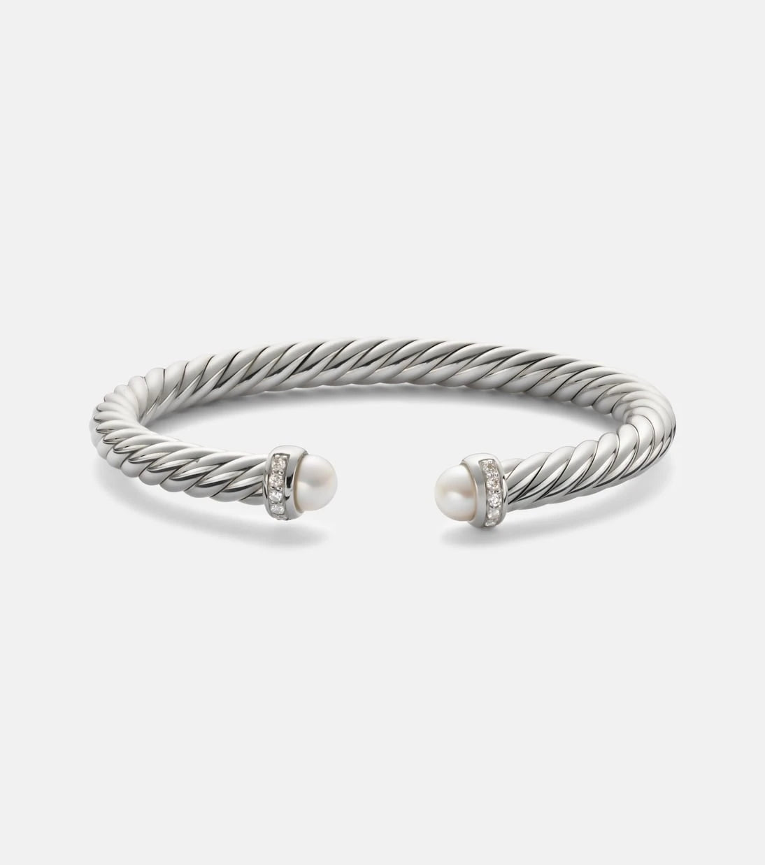 David Yurman - Cable Flex® sterling silver bracelet with diamonds and pearls