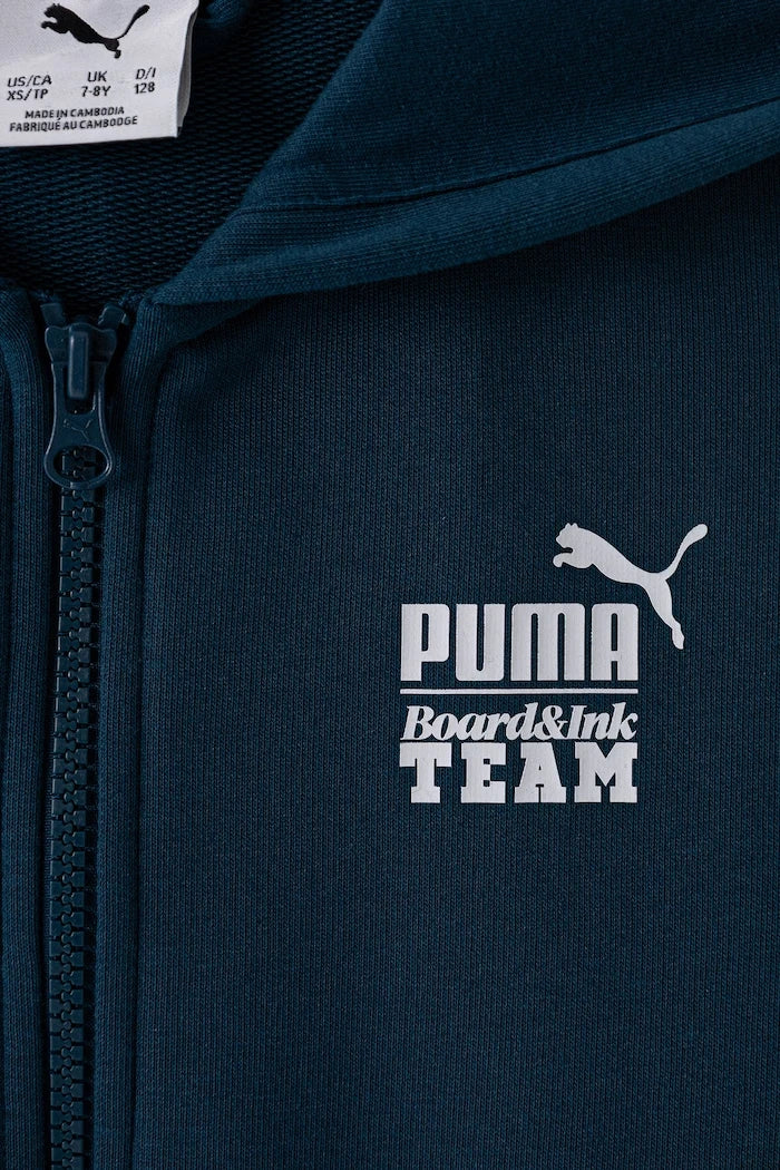 Puma çocuk pamuklu kapüşonlu sweatshirt Mid90s Relaxed Full-Zip Hoodie TR B