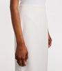 White Crepe Midi Pencil Skirt