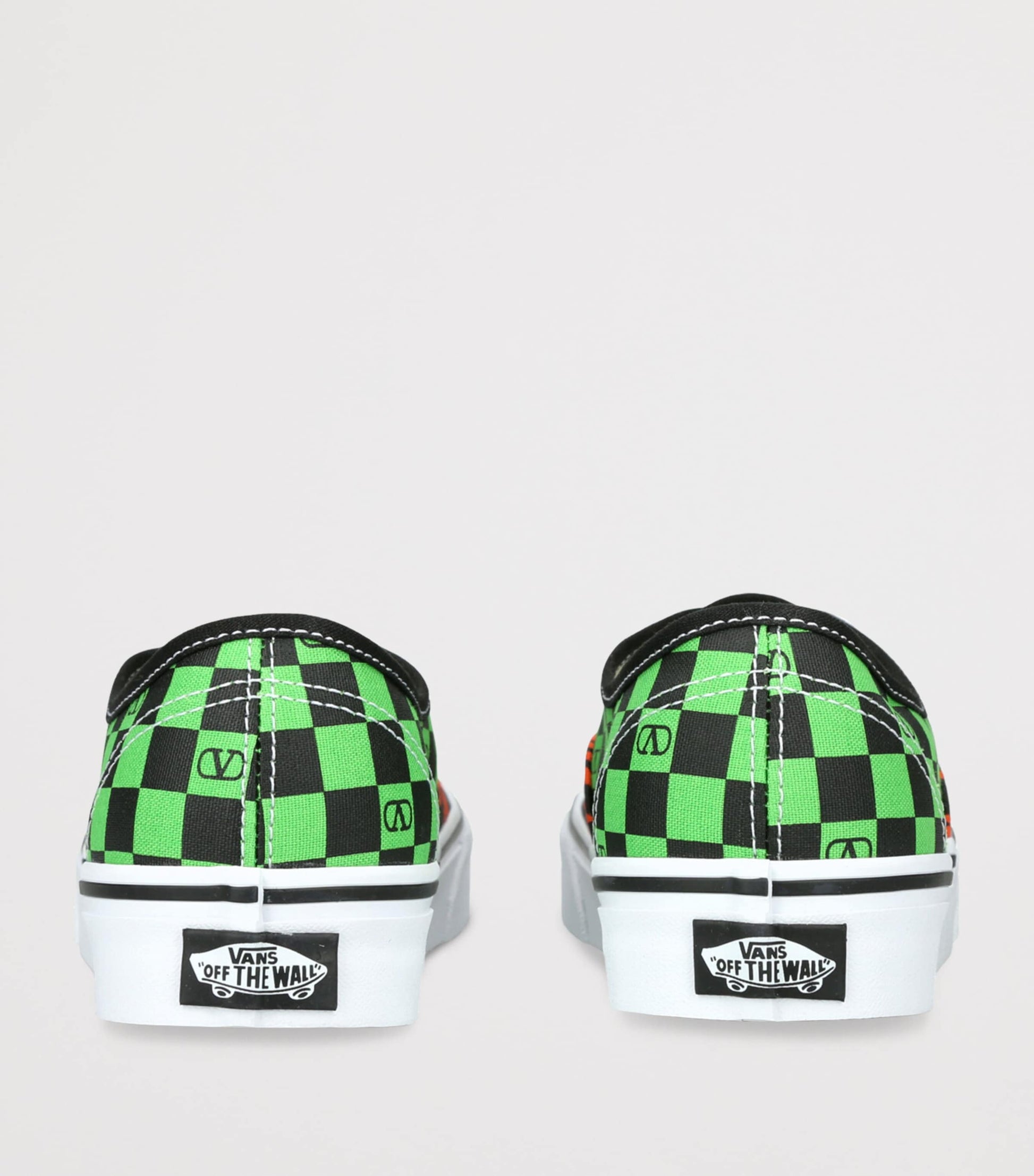 Valentino Garavani Green x Vans Canvas Checkerboard and Palm Leaf Sneakers