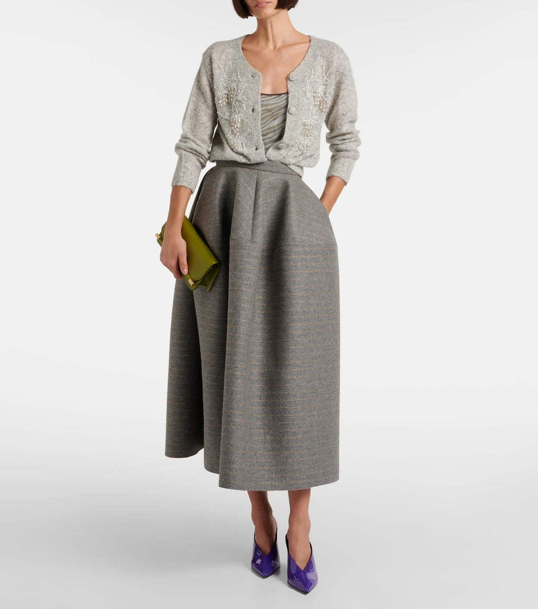 Jacques Wei - Beaded alpaca and wool-blend cardigan