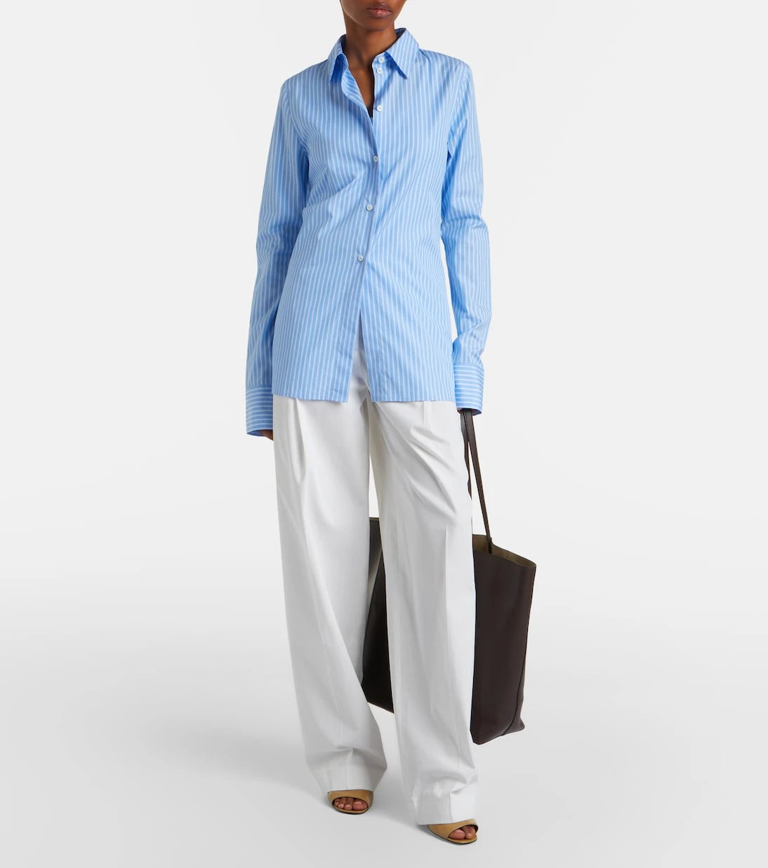 Toteme - Striped cotton poplin shirt