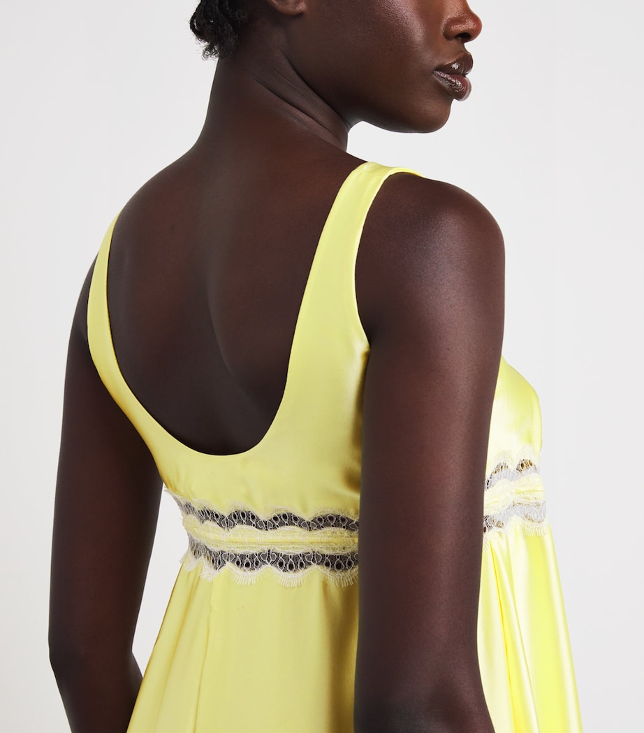 Silk Lace-Trim Carmen Nightdress BUTTERMILK/WHIT