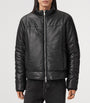 AllSaints Black Leather Furse Puffer Jacket
