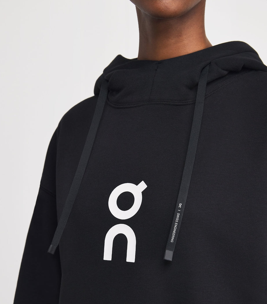 Black Organic Cotton-Blend Club Hoodie