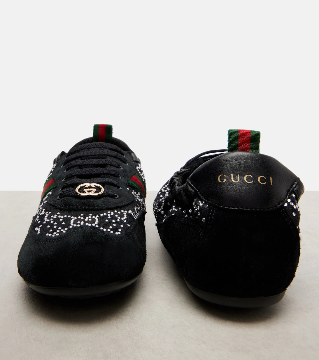 Gucci - Gucci Shift suede-trimmed sneakers