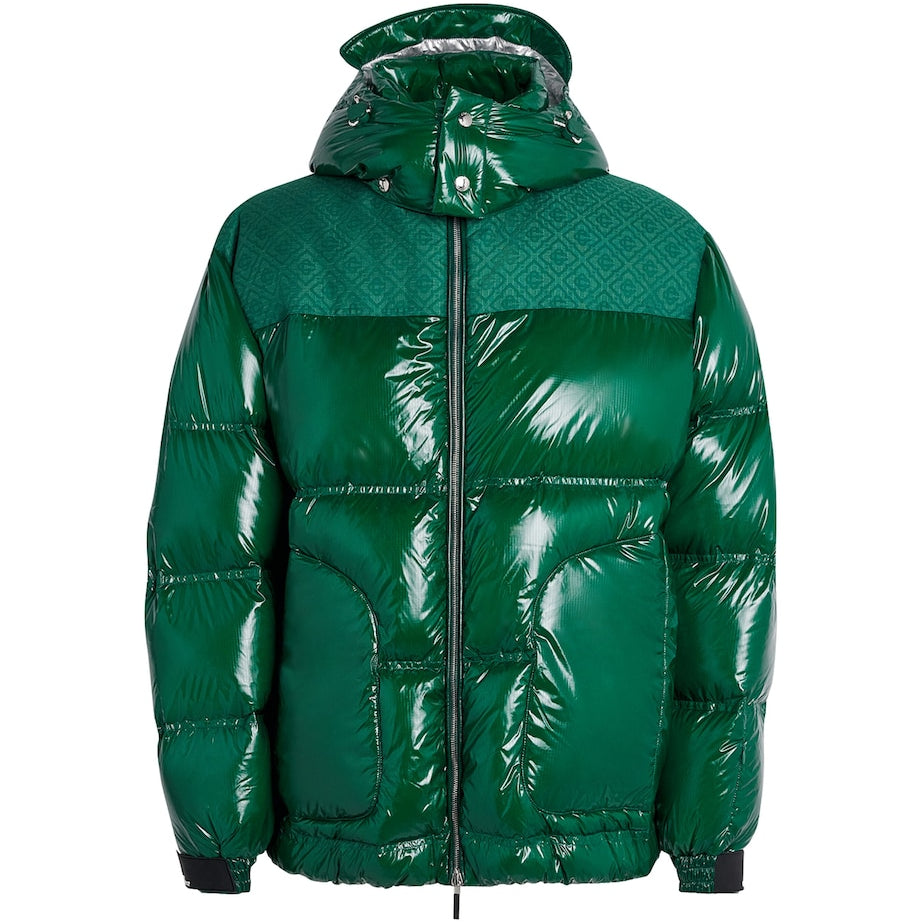 Green Down Monogram Puffer Jacket
