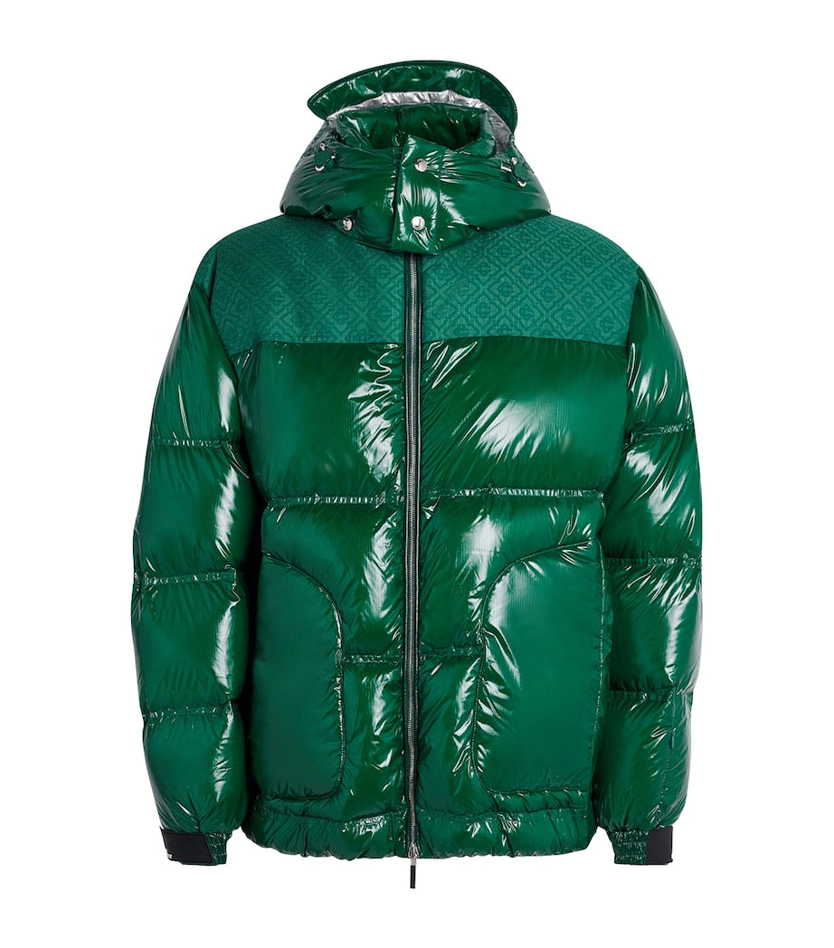 Green Down Monogram Puffer Jacket