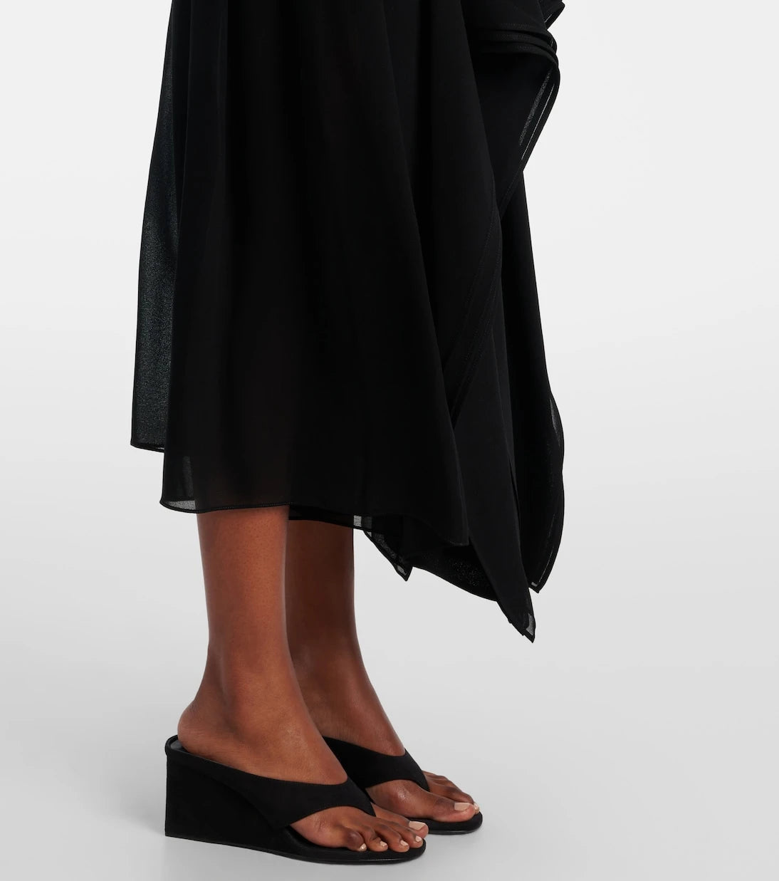 Alaïa - بنطلون جورسيه واسع الساقين بخصر منخفض