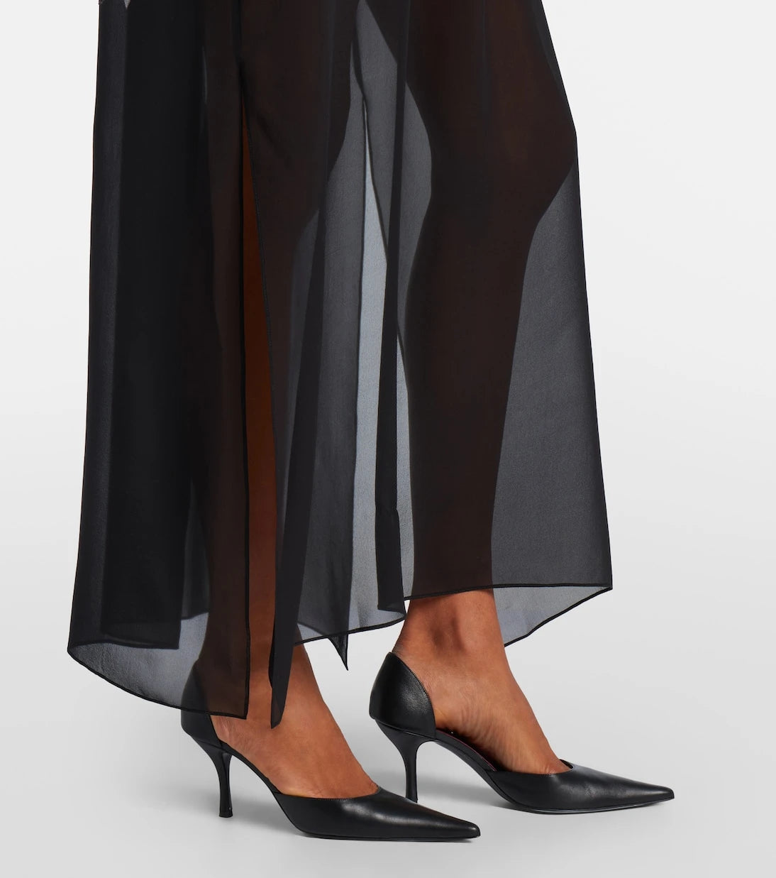 Nina Ricci - Gathered sheer silk maxi dress