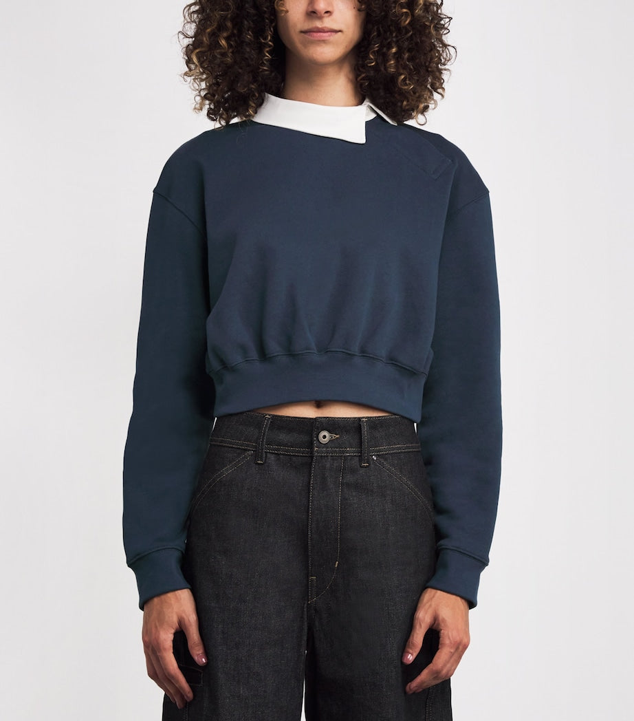 Navy Asymmetric Rugby Sweatshirt