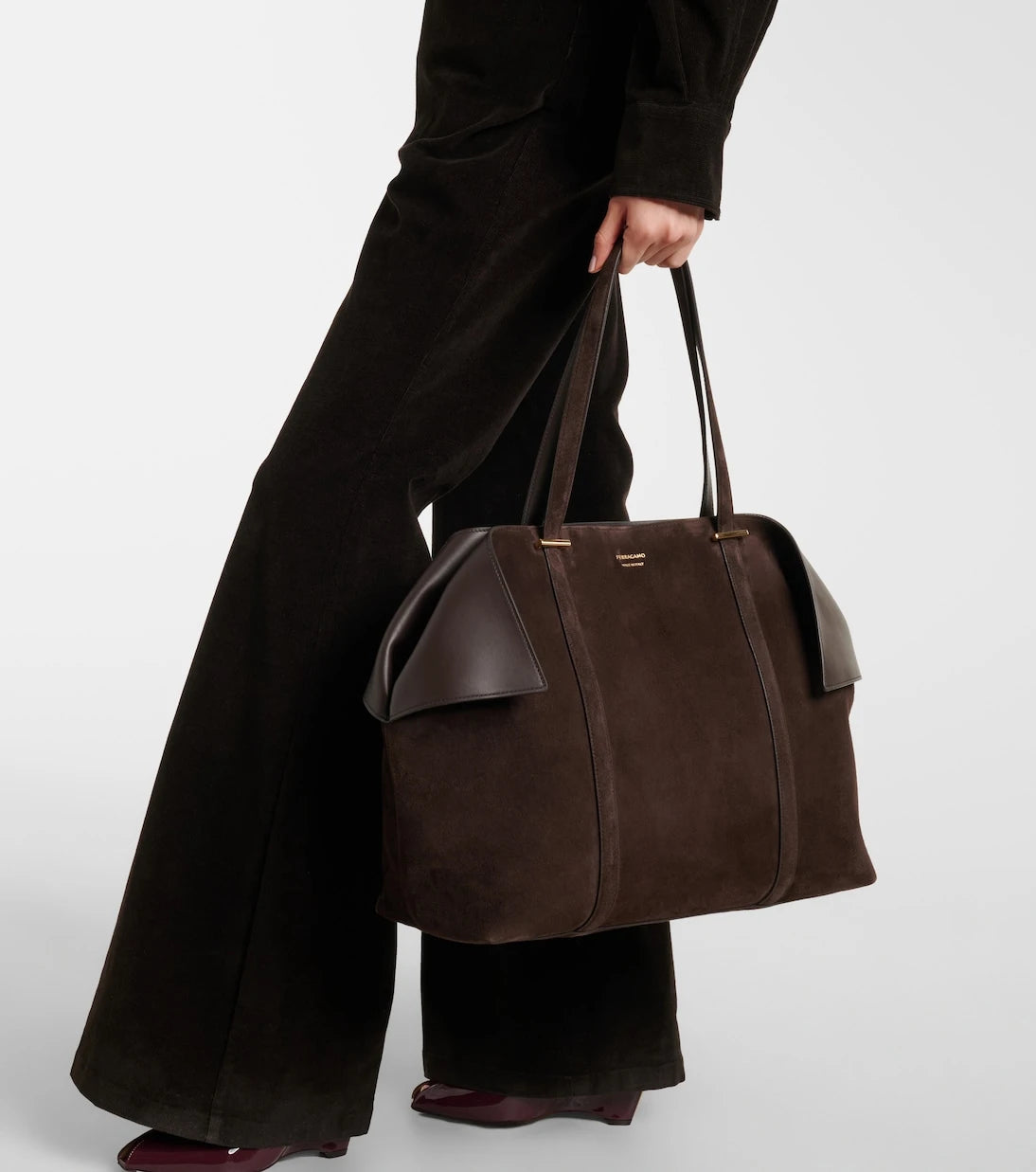 Ferragamo - Scarf Large suede tote bag