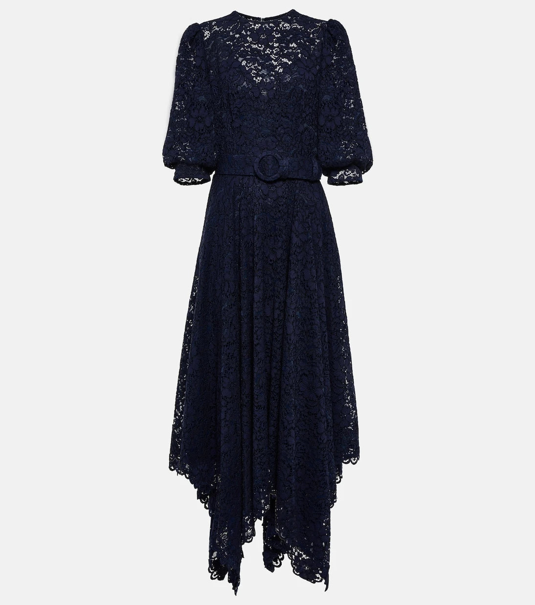 Costarellos - Belted lace midi dress