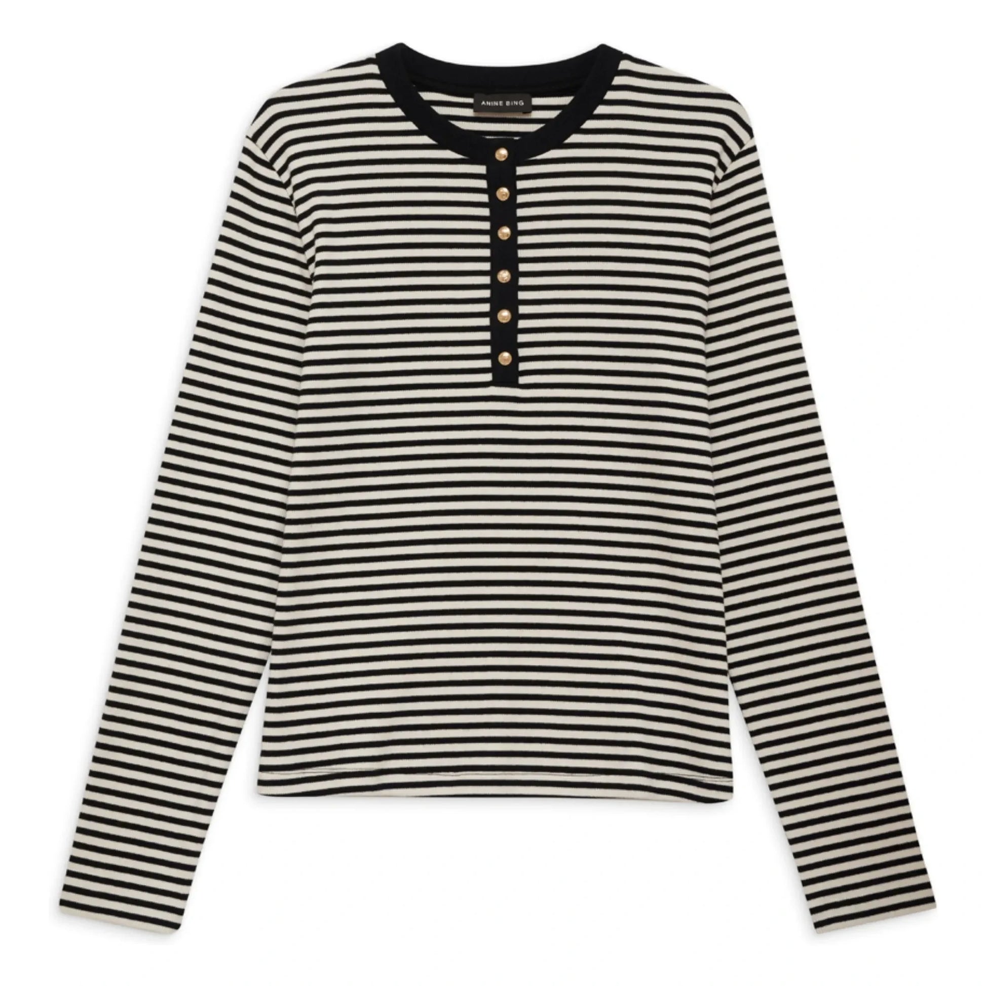 Anine Bing - Alessia Stripes T-shirt | Black