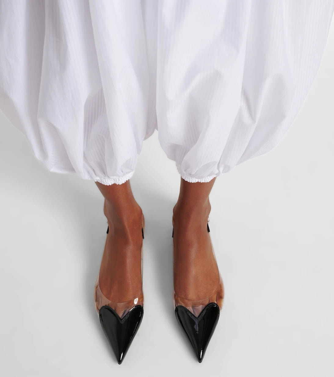 Alaïa - Le Cœur patent leather and PU slingback flats