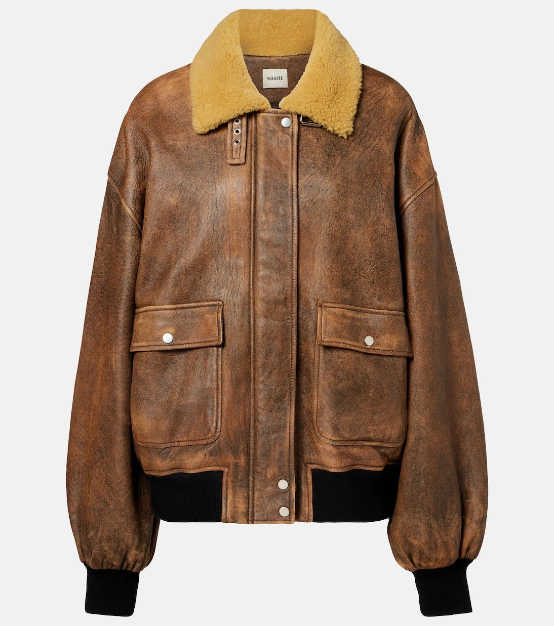 Khaite - Sandor shearling-trimmed leather jacket