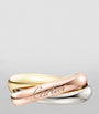 Cartier Large White, Rose and Yellow Gold Trinity Ring