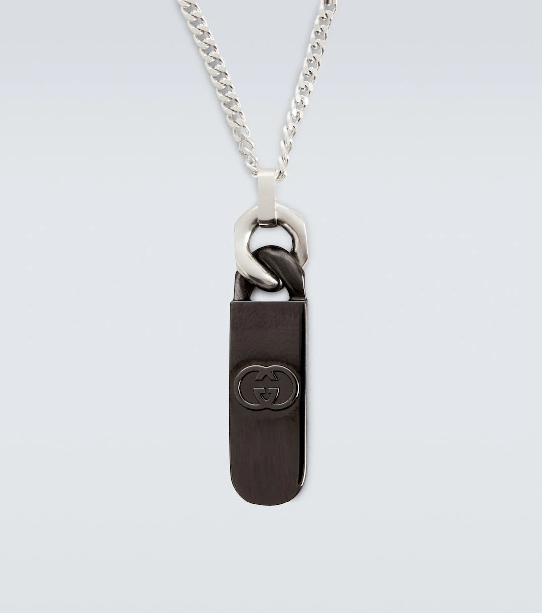 Gucci - Interlocking G sterling silver pendant necklace