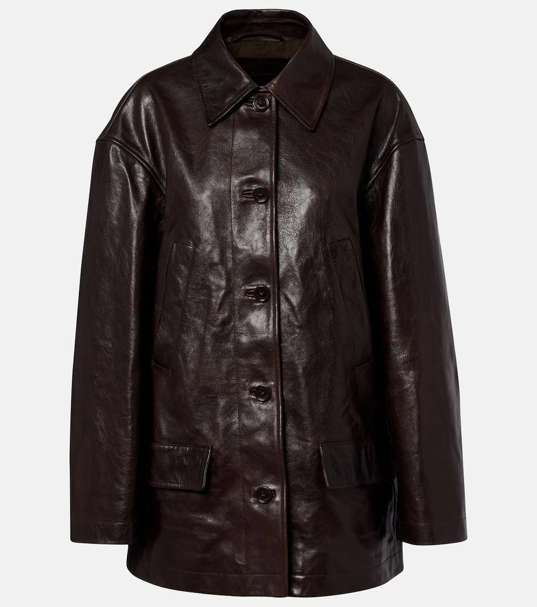 Balenciaga - Oversized leather car coat