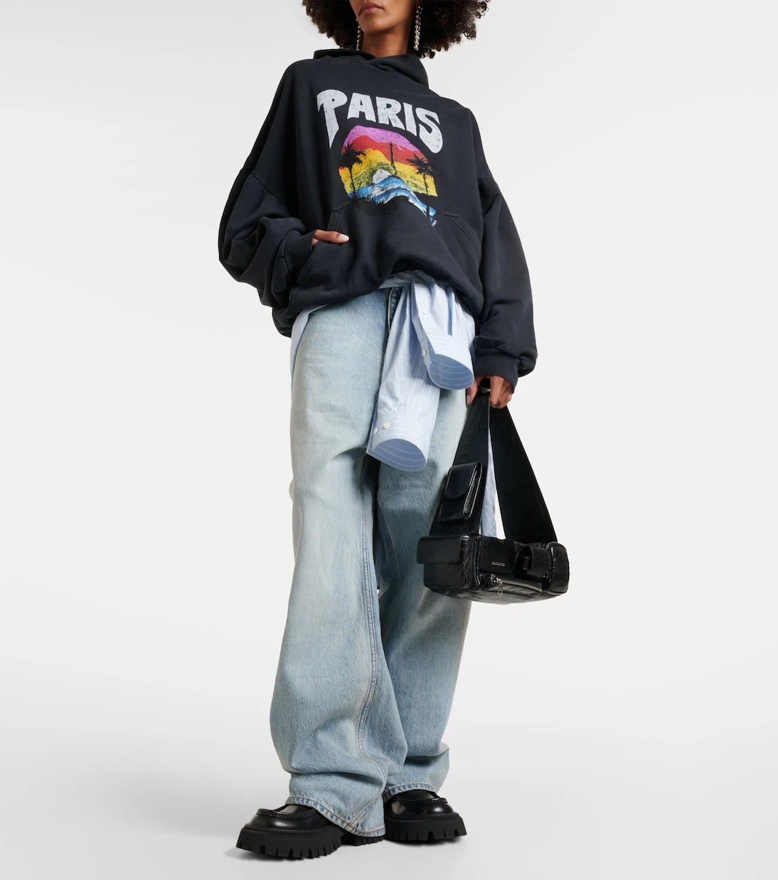 Balenciaga - حذاء لوفرز Tractor من الجلد
