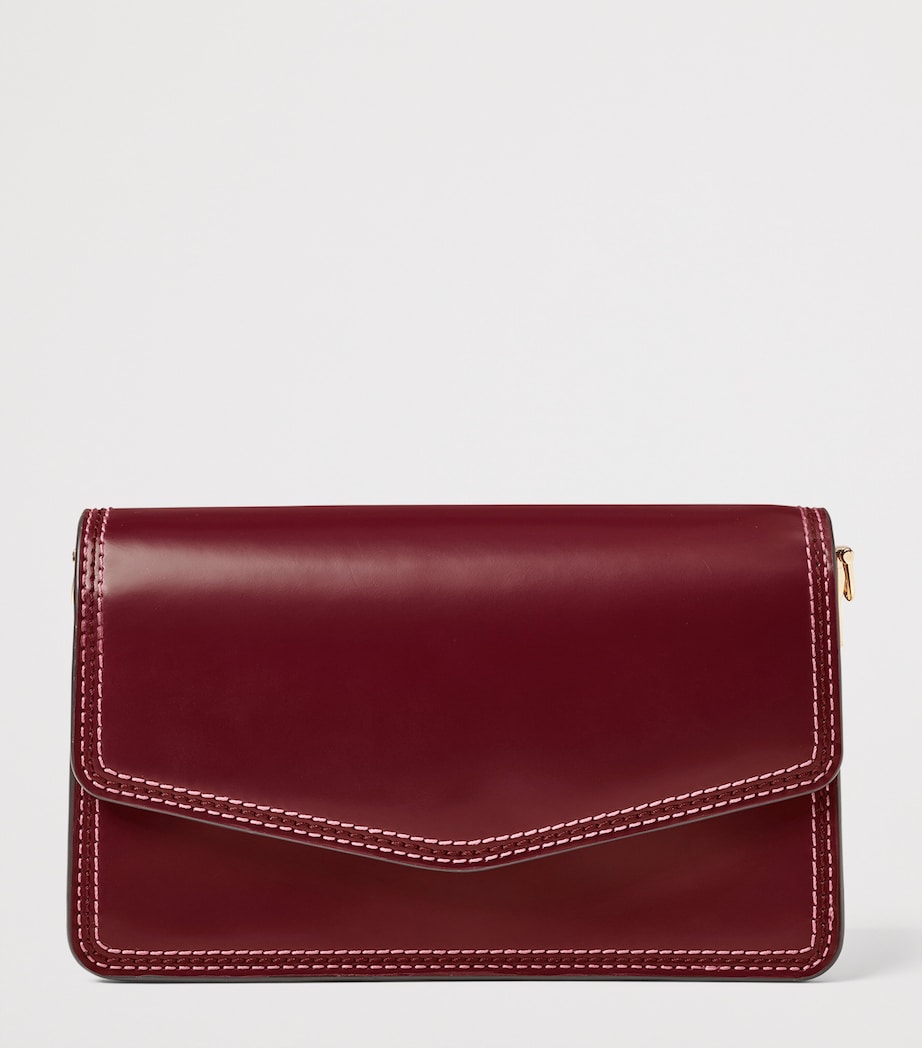 Aspinal Of London Burgundy Leather Eliza Clutch Bag