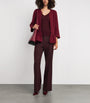 Burgundy Cashmere Peplum Cardigan