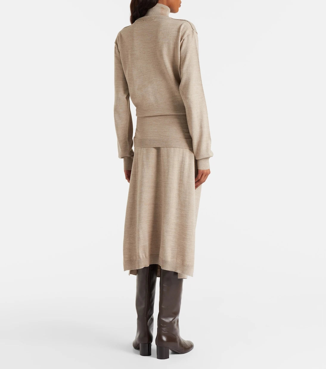 Lemaire - Trompe l'œil wool-blend midi dress