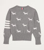 Thom Browne Kids Cotton Dog Print Sweater (2-12 Years)