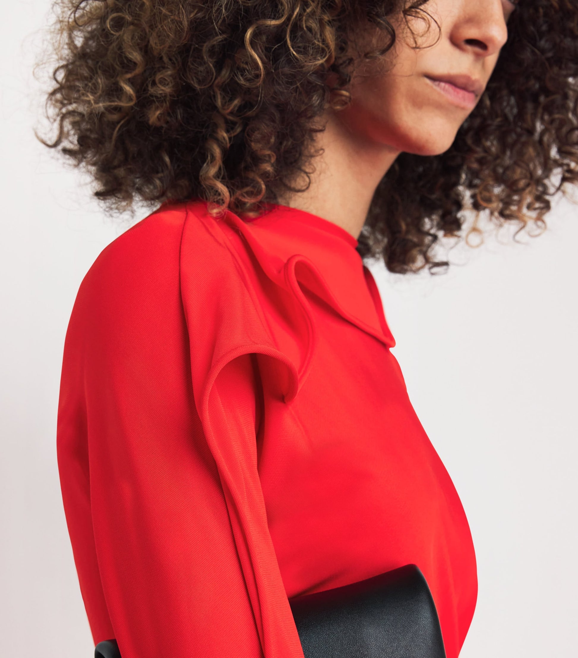 Victoria Beckham Red Jersey Draped Gown