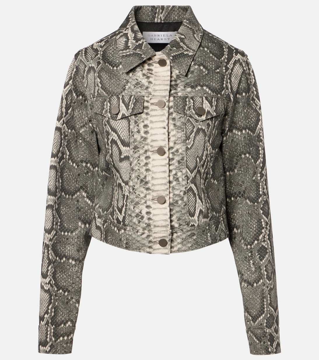 Gabriela Hearst - Bronte snake-print cropped denim jacket