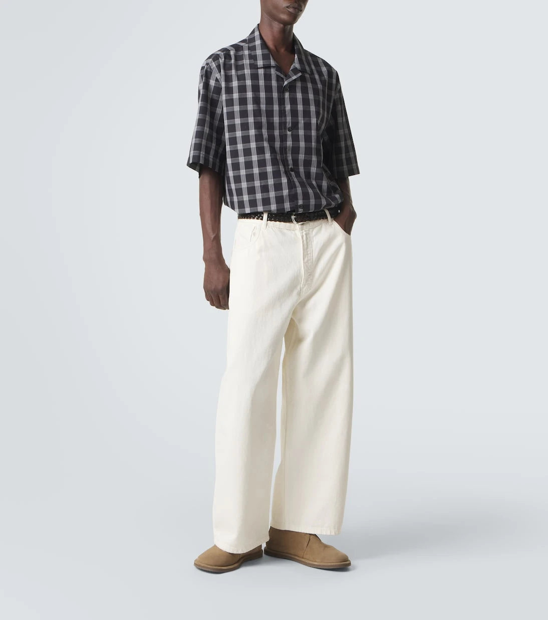 Studio Nicholson - Kline checked cotton bowling shirt