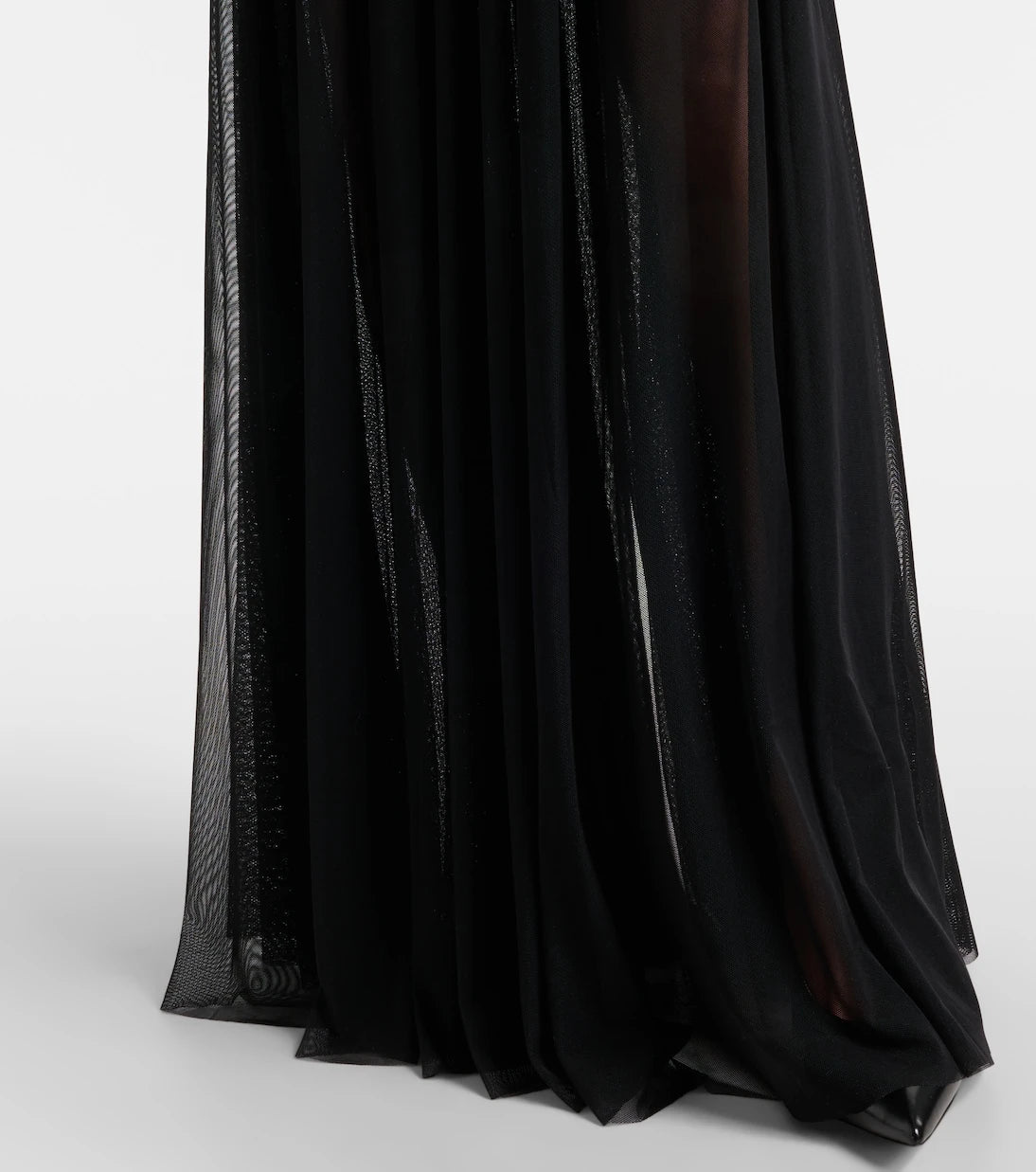 Norma Kamali - Sequined mesh turtleneck gown