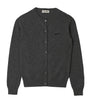 Grey Cashmere Logo Cardigan