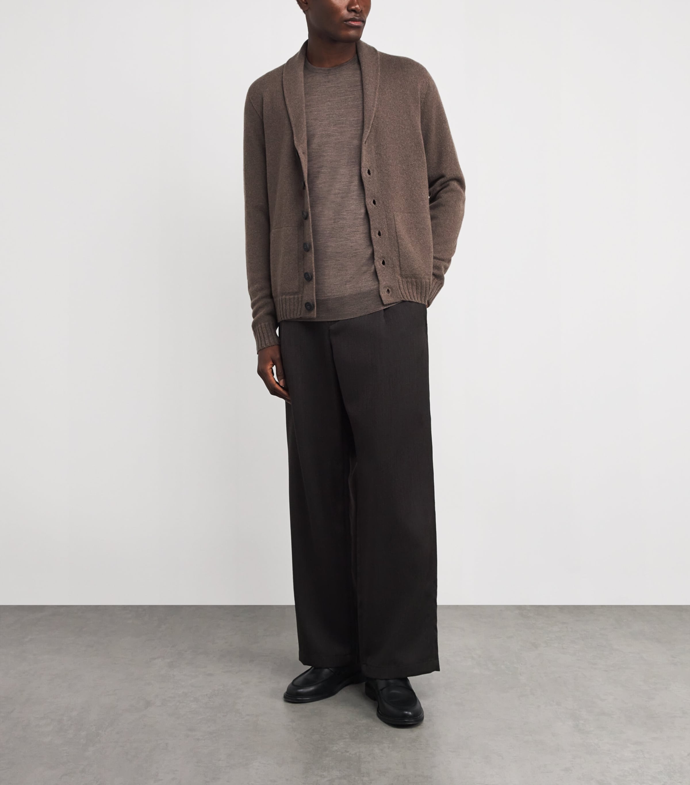 John Smedley Brown Merino Wool Sweater