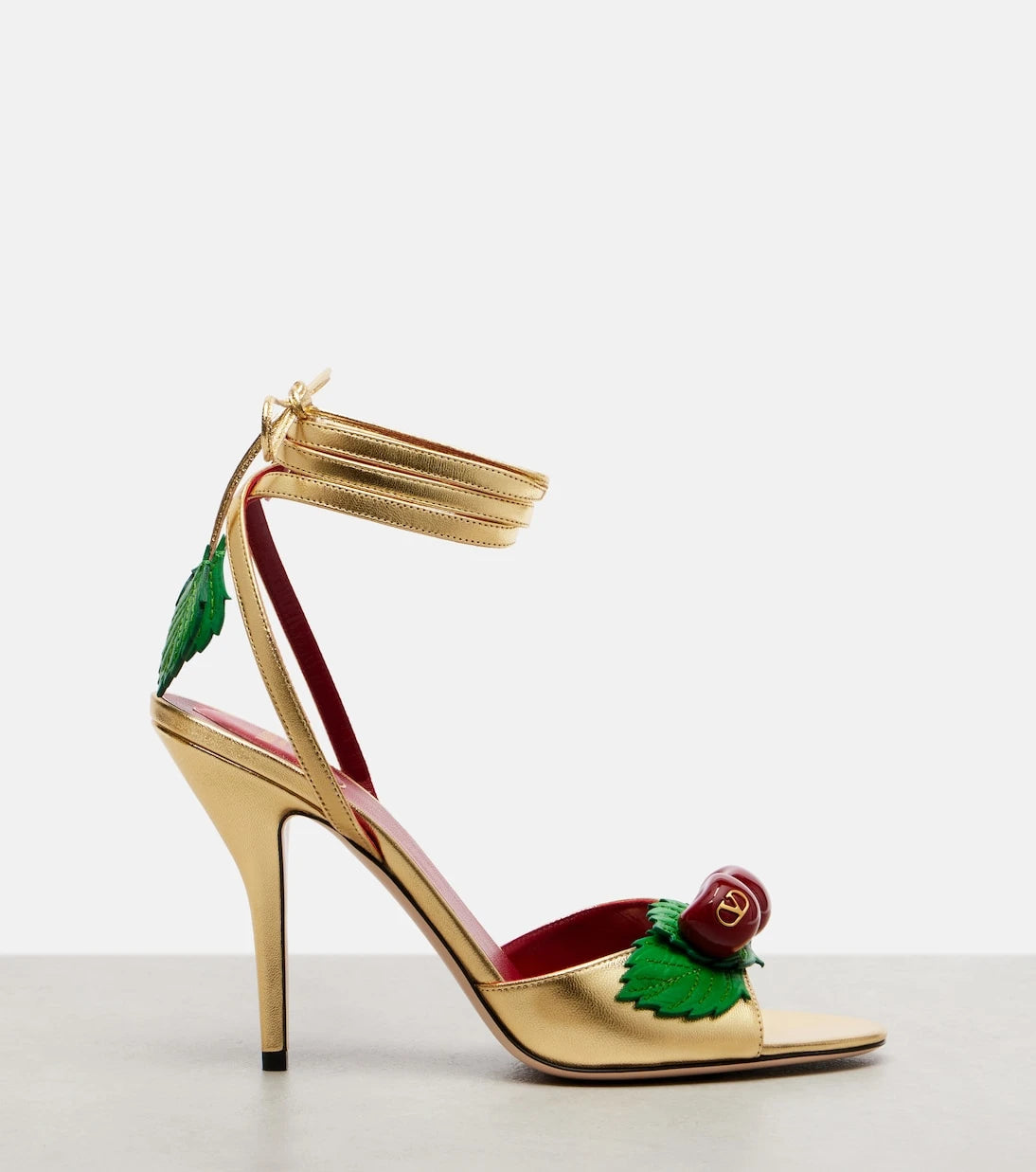Valentino Garavani - Cherryfic metallic leather sandals