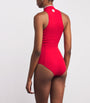 Red UPF 50+ Half-Zip Katya Swimsuit