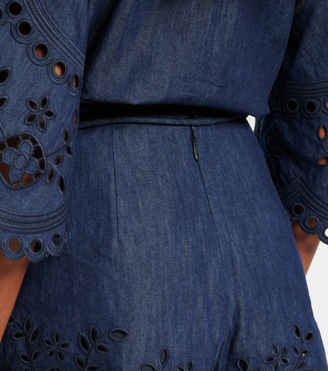 Zimmermann - Mahon broderie anglaise denim shorts