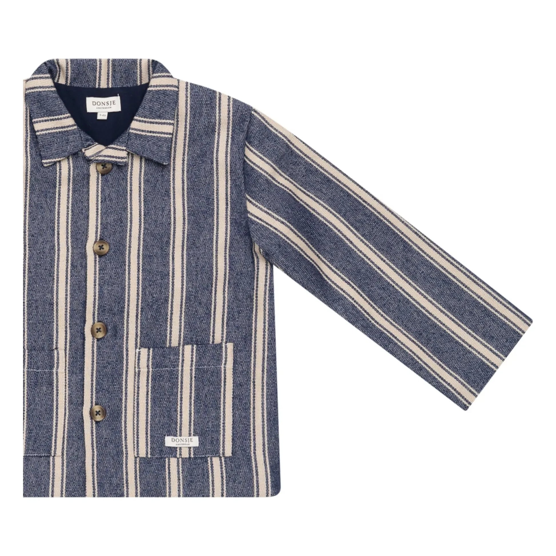Donsje - Henrik Stripe Overshirt Jacket | Blue